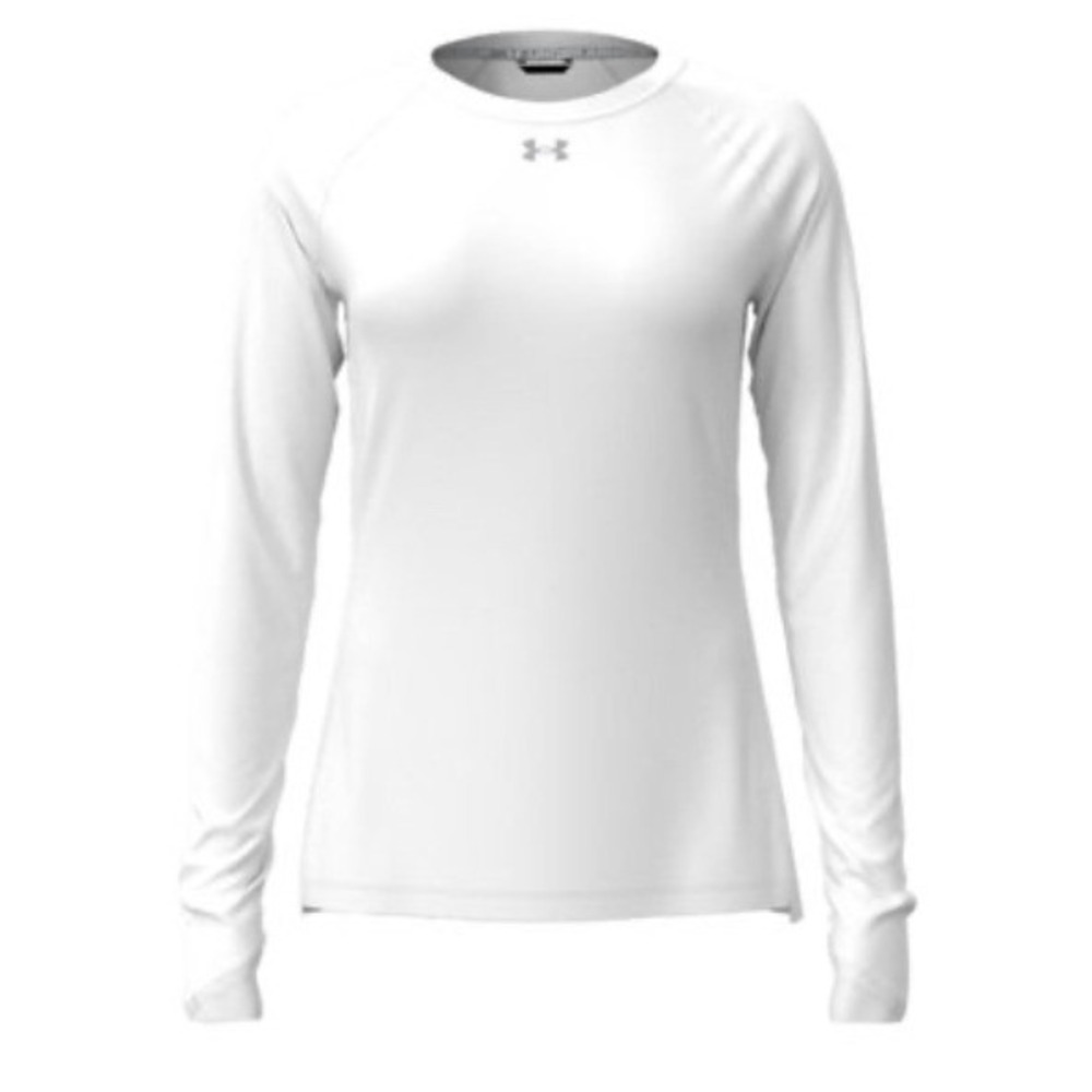 Under Armour Team Knockout Shirt Womens Small White New Long Sleeve Loose